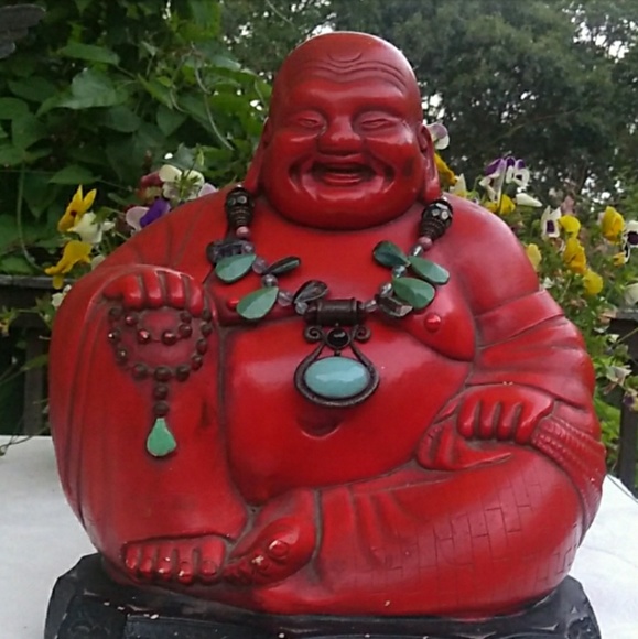 VTG Boho Turquoise Verdigres Brass Teardrop Neckla - Picture 2 of 8